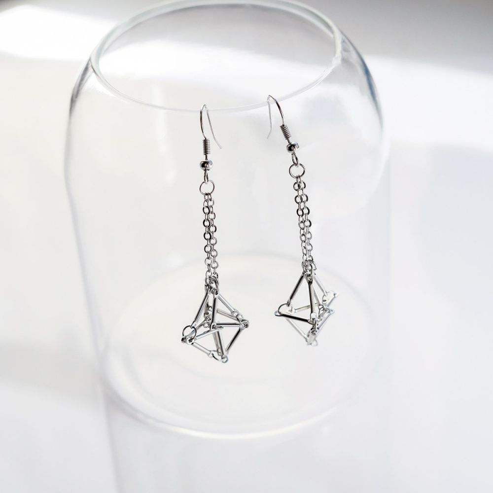 швензы "баскет", цвет платина, 65 мм