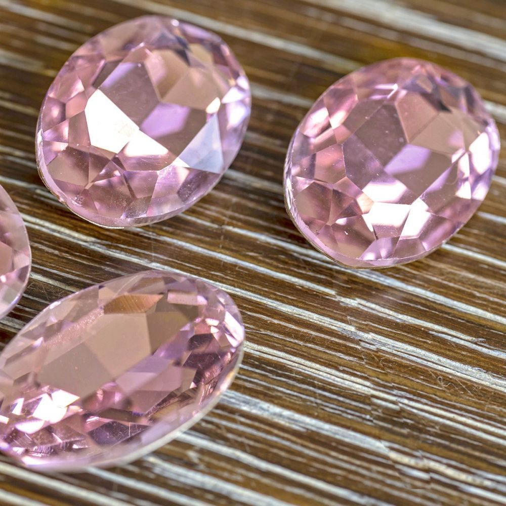 кабошон стекло кристалл, овальный, цвет lt.pink, 25х18 мм