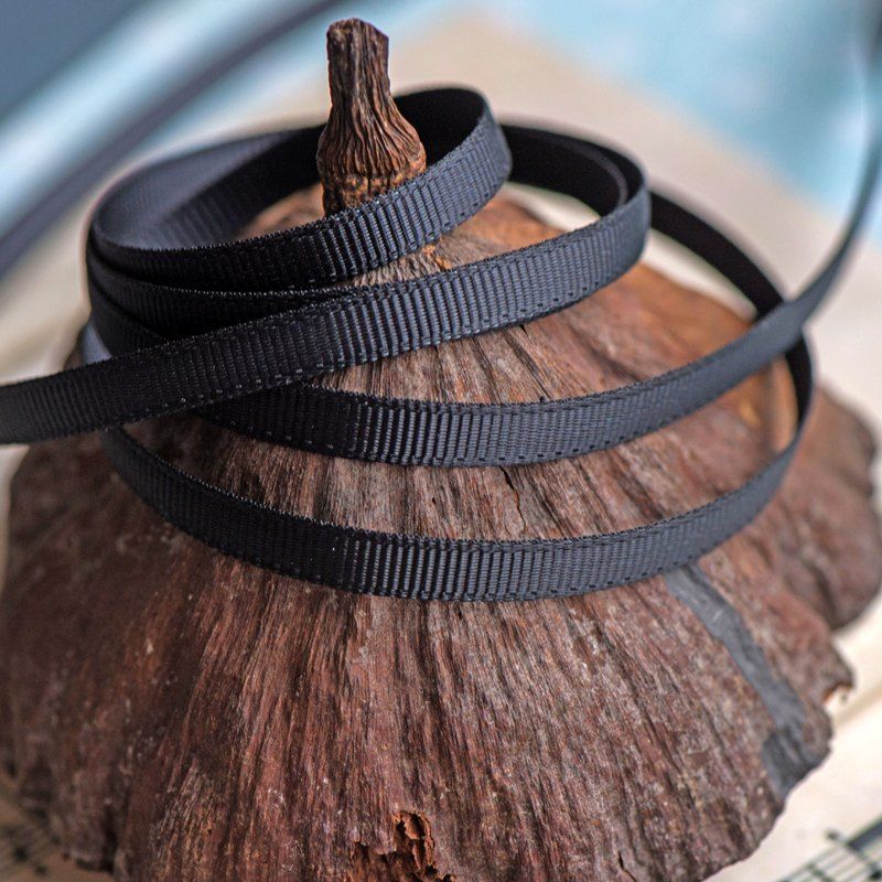 лента репсовая, цвет черный, 6 мм ленты