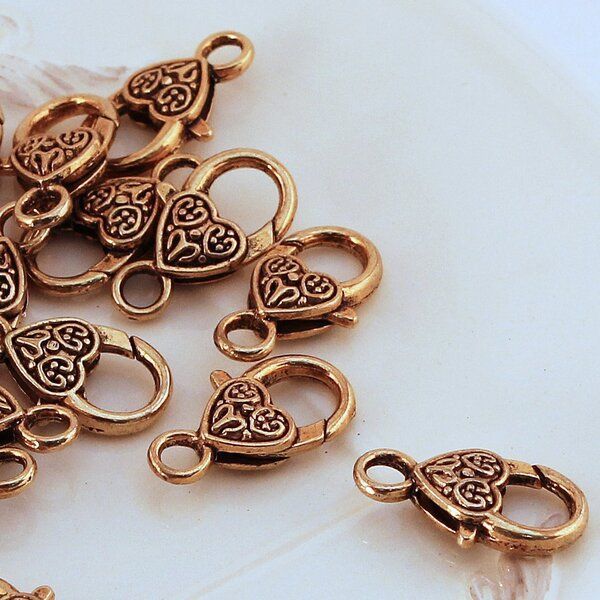 Замочки замочек-лобстер, цвет античное золото, 25.5х14х6 мм