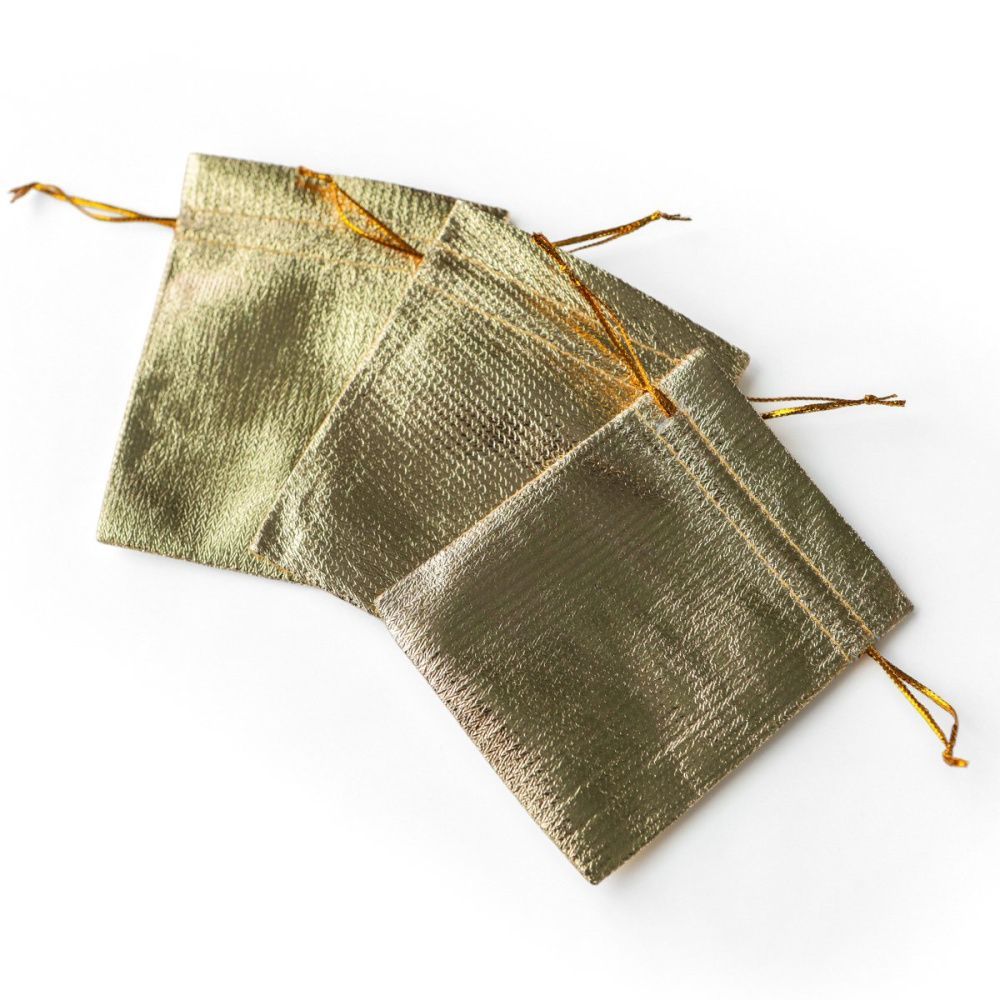 мешочек для украшений, парча, цвет золото, 9x7 см