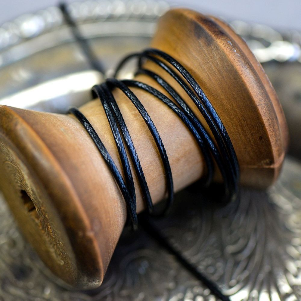 шнур вощеный, цвет черный, 1 мм