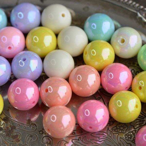 бусина, акрил "пастель", радужный микс, 20 мм