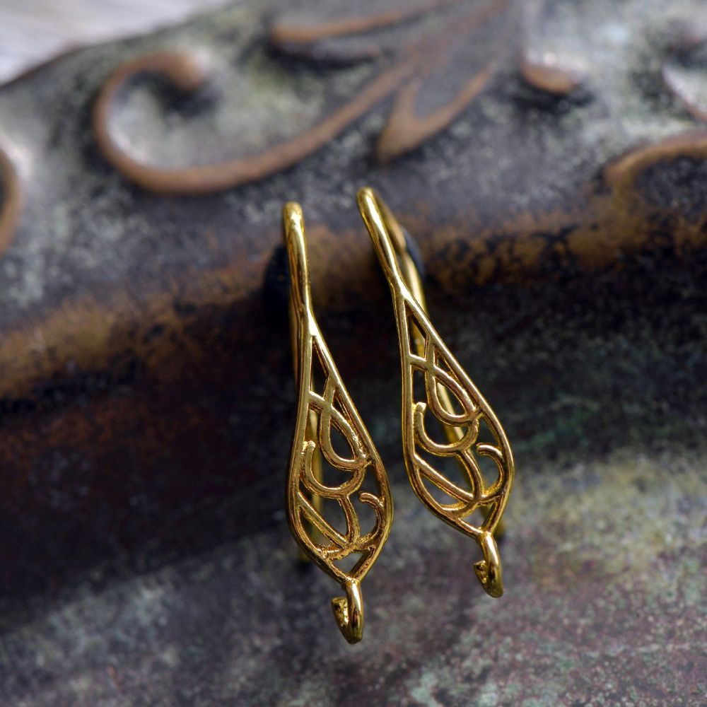 швензы "витраж", цвет золото, 25x6 мм