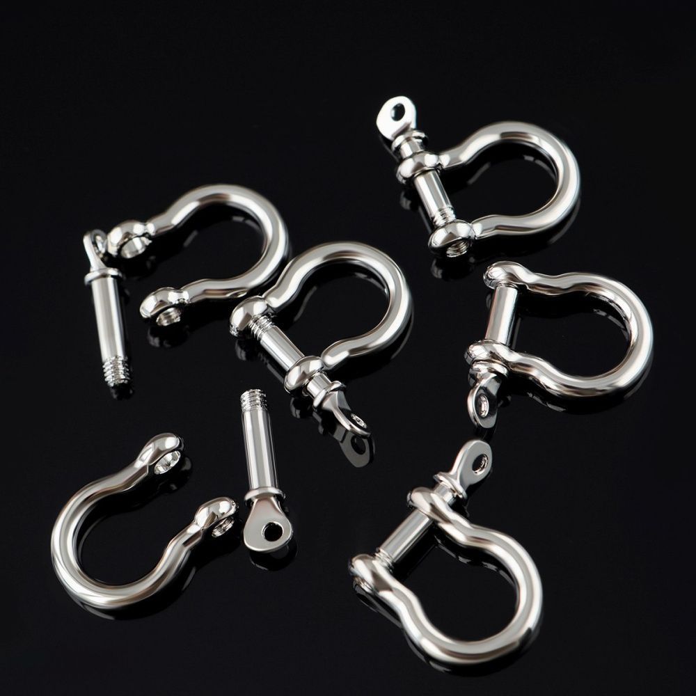 замочек-карабин "скоба", цвет платина, 25x25 мм