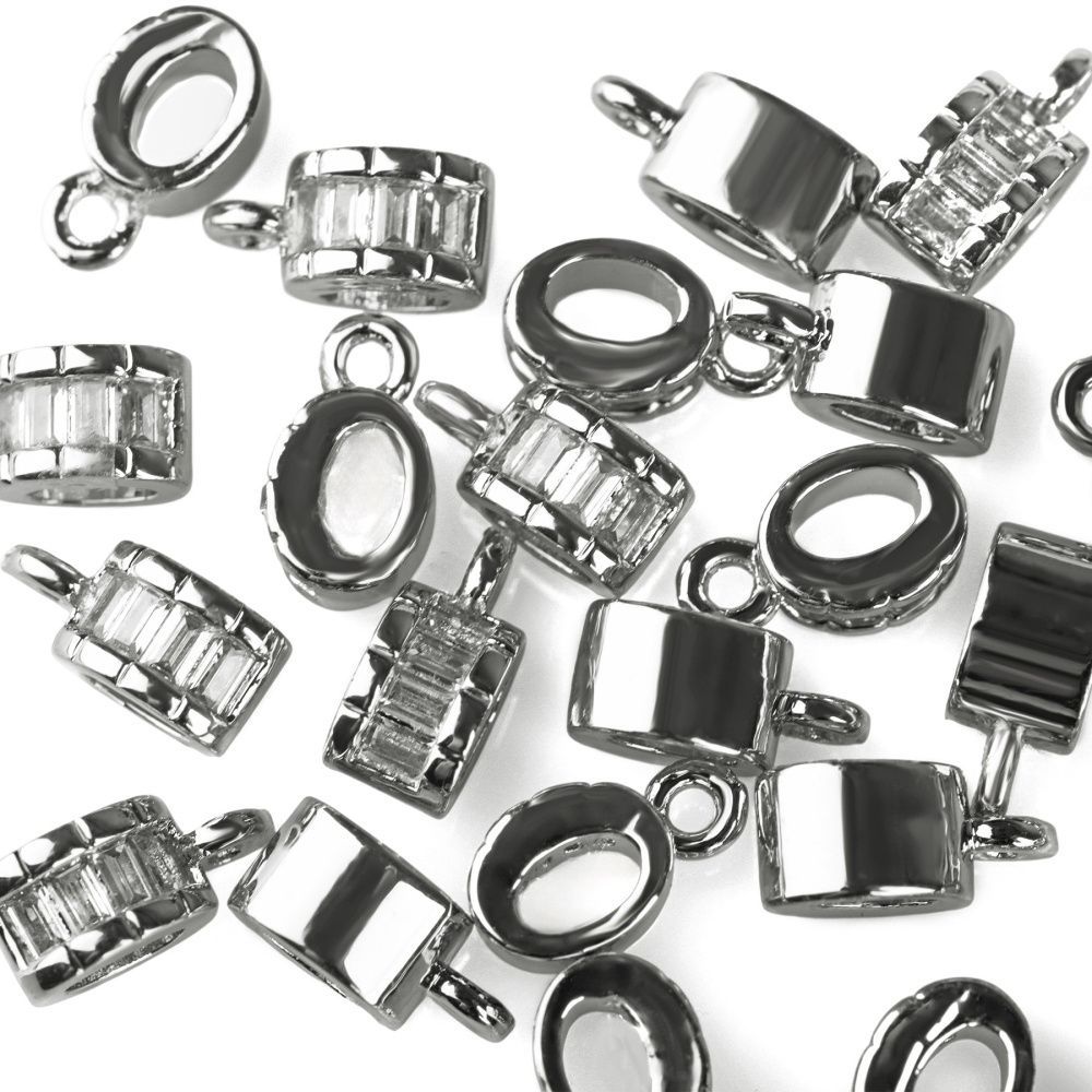 бейл "грид", покрытие платина/циркон, 9.5x4x5 мм