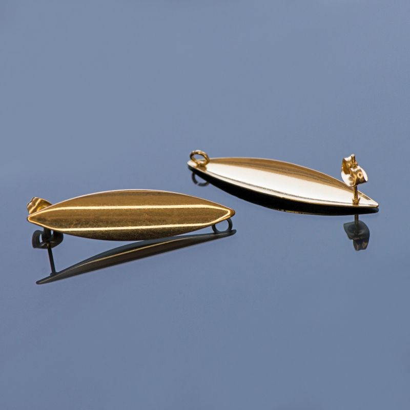 пуссеты "спайси", 304 stainless steel, цвет золото, 39x9.5 мм