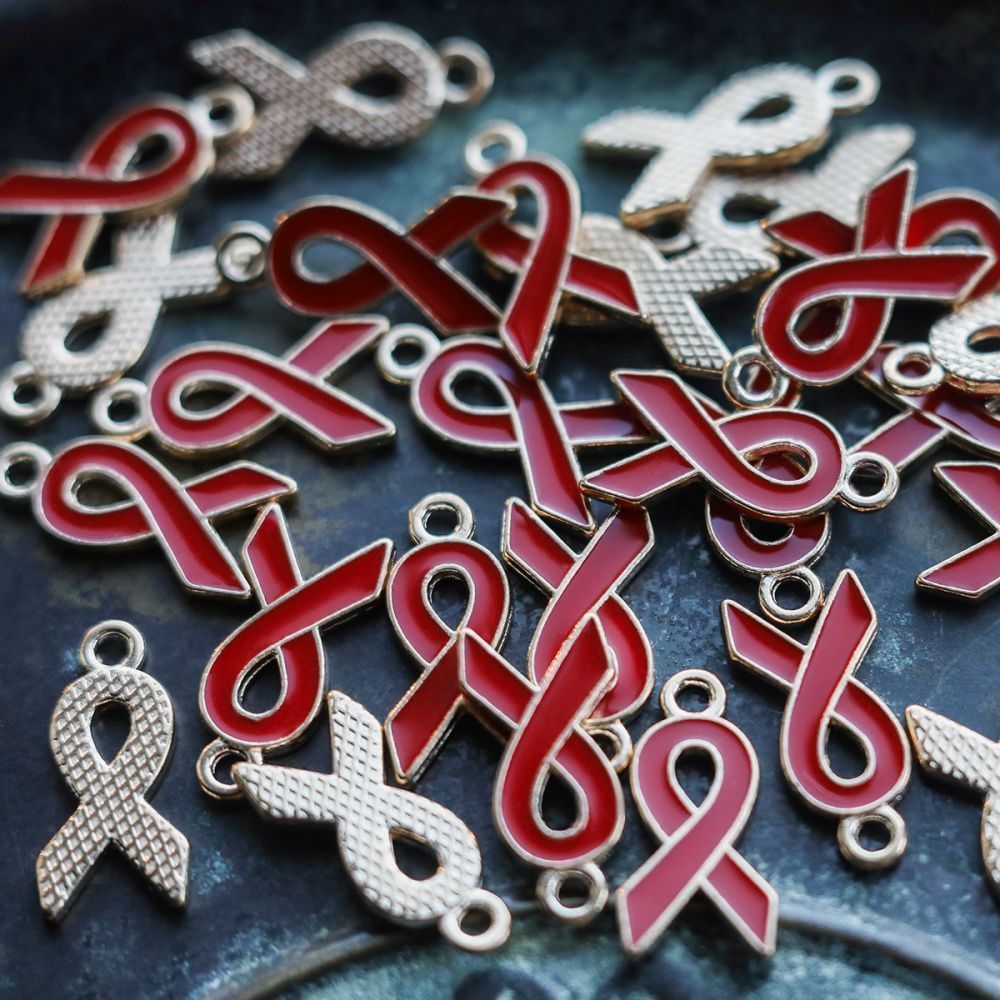 подвеска металлическая "ленточка", эмаль, цвет красный, 20x10x2 мм