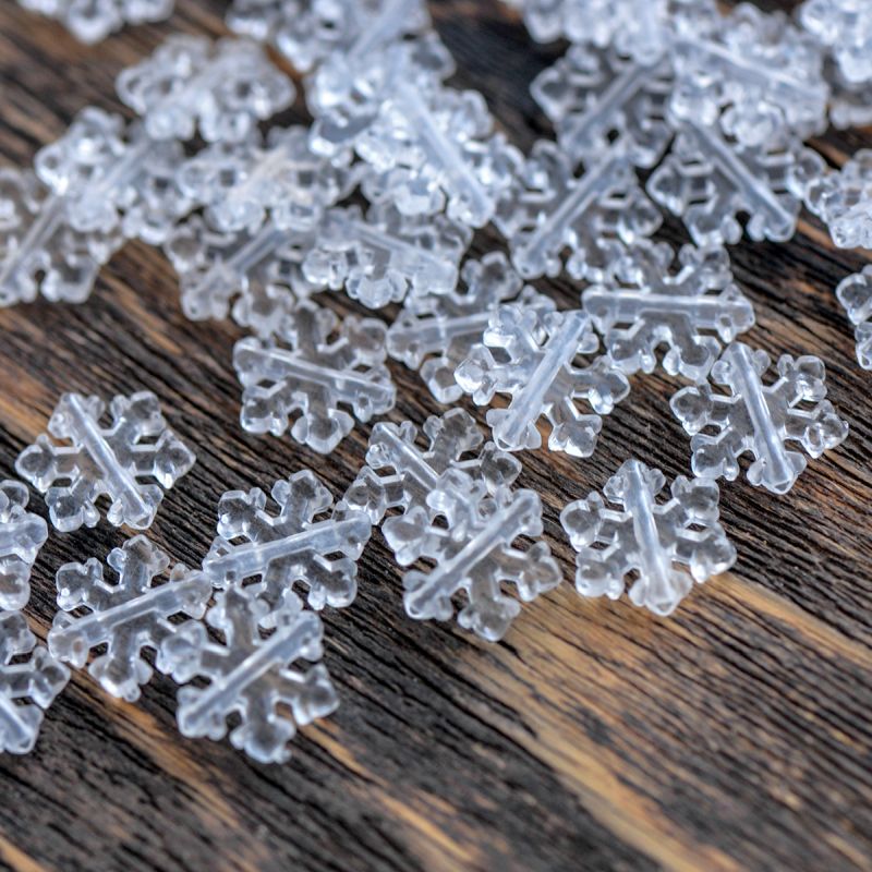 бусина, акрил "снежинка", цвет прозрачный, 12.5x12x2.5 мм
