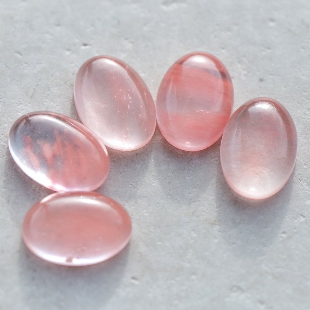 кабошон "арбузный камень" овальный, имитация, цвет лососевый, 14х10х4.5 мм