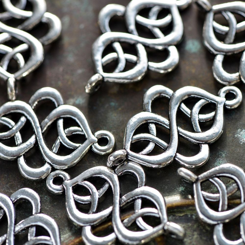 коннектор "арвен", цвет античное серебро, 28x18x2 мм