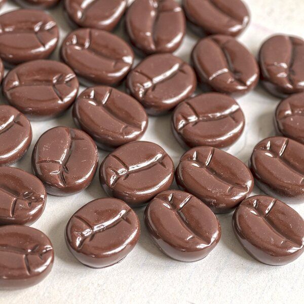 кабошон из смолы "кофе", цвет коричневый, 16x13x6 мм