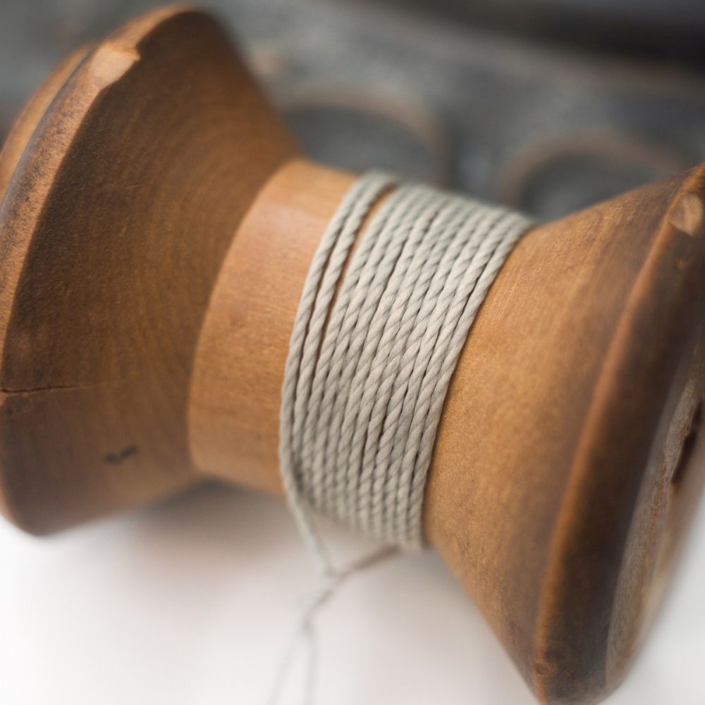 шнур витой из полиэстера, вощеный, цвет серый, 1 мм