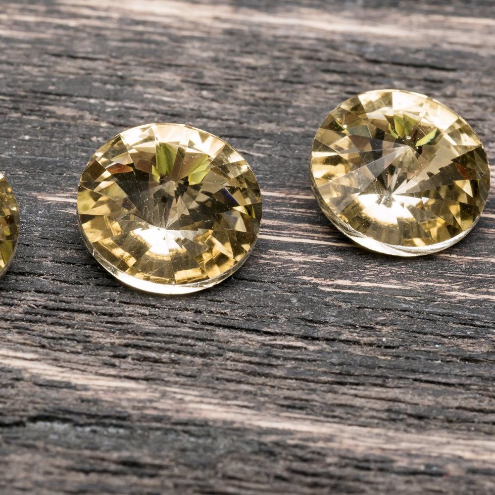 кабошон стекло риволи, цвет lt.col.topaz, 12 мм