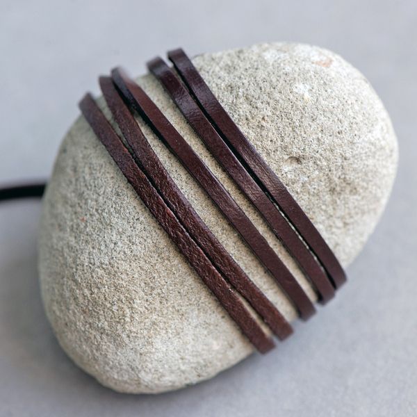 шнур кожаный, плоский, цвет кофе, 3х2 мм