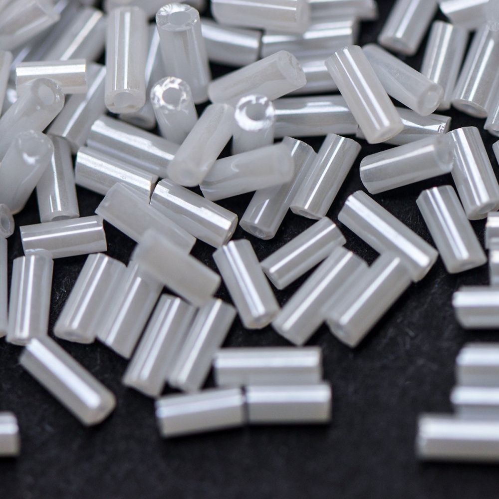 бисер "радуга", стеклярус, цвет белый цейлон (уп 20 г)