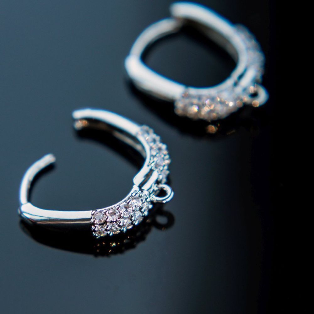 швензы "аделайн", с цирконием, цвет платина, 17x12.5x4 мм 