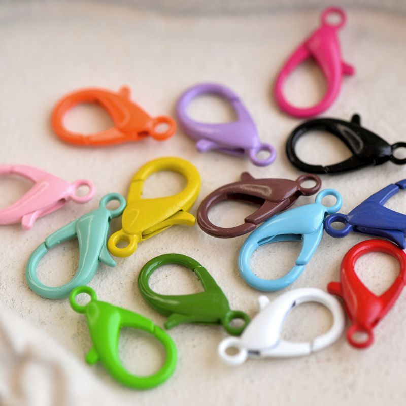 Замочки замочек-лобстер "рейнбоу", цветовой микс, 21x13x4 мм