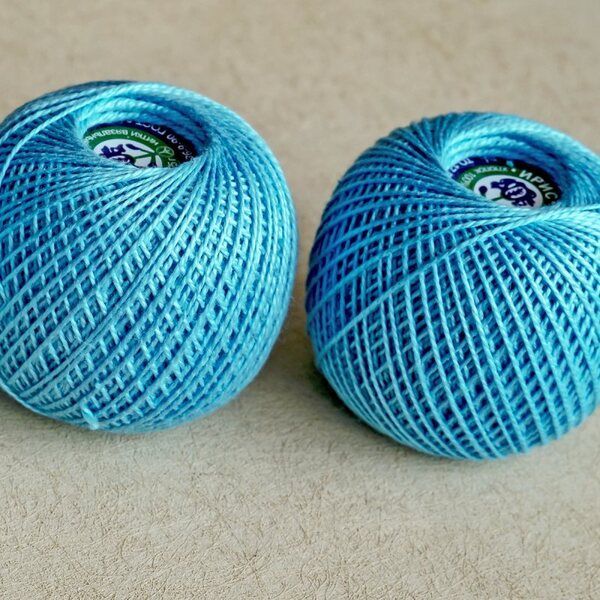 нить хлопковая "ирис", цвет 2706 - голубой, 25 г