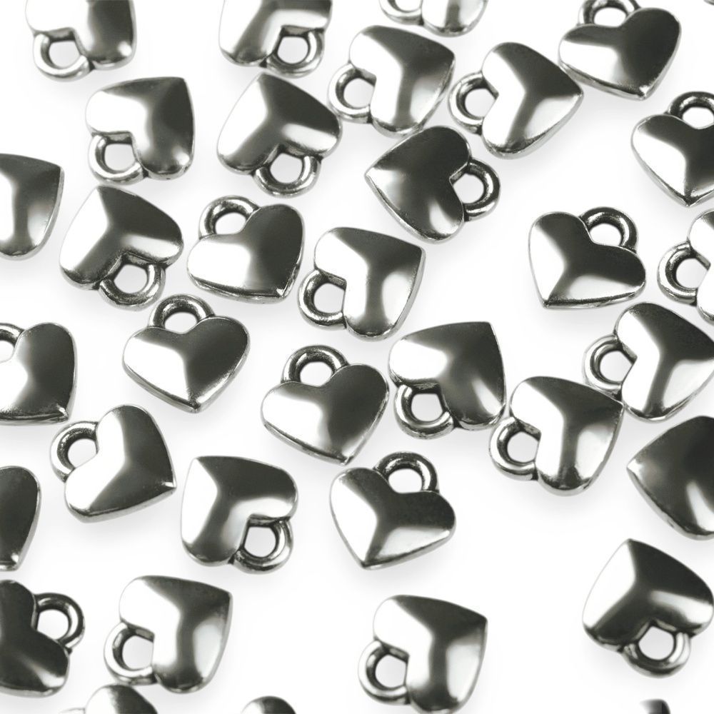 подвеска металл "харти", цвет античное серебро, 8x7x2.5 мм