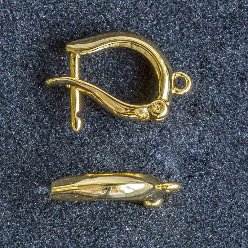 швензы "лайн", 18k gold plated, 16.5x11x3 мм, позолоченные 