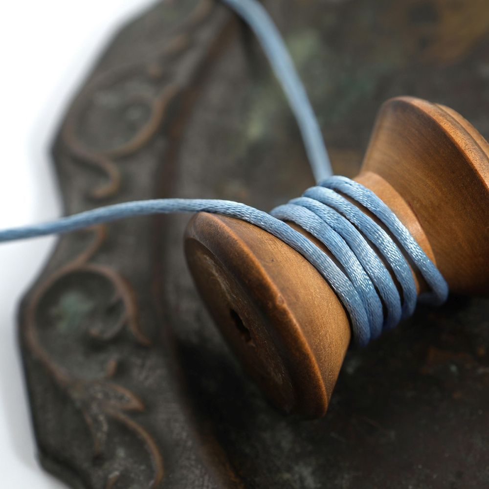 шнур атласный, цвет голубой, 2 мм, мот 20 м