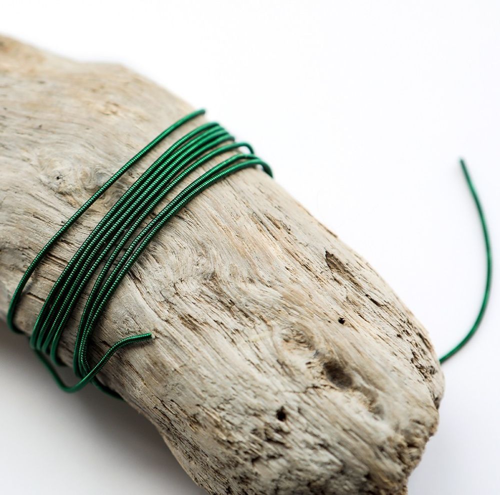 канитель жесткая, цвет зеленый темный, 1 мм