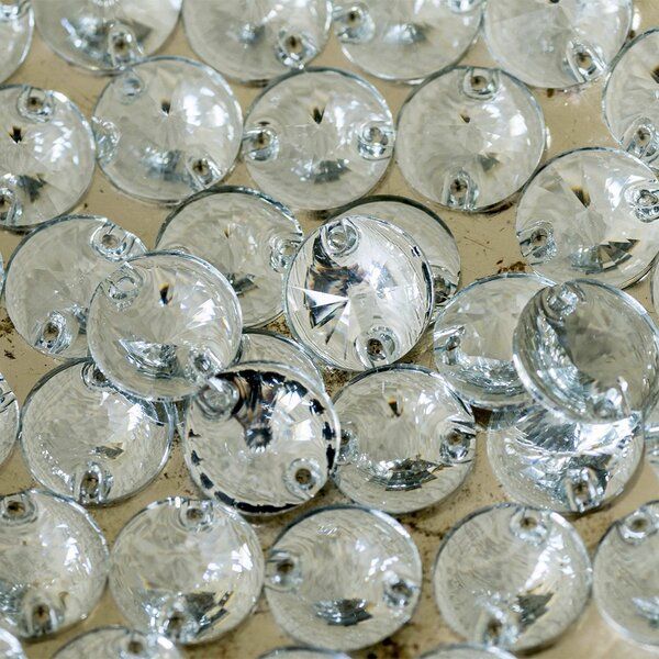 стразы пришивные rivoli, смола, прозрачный, 12 мм