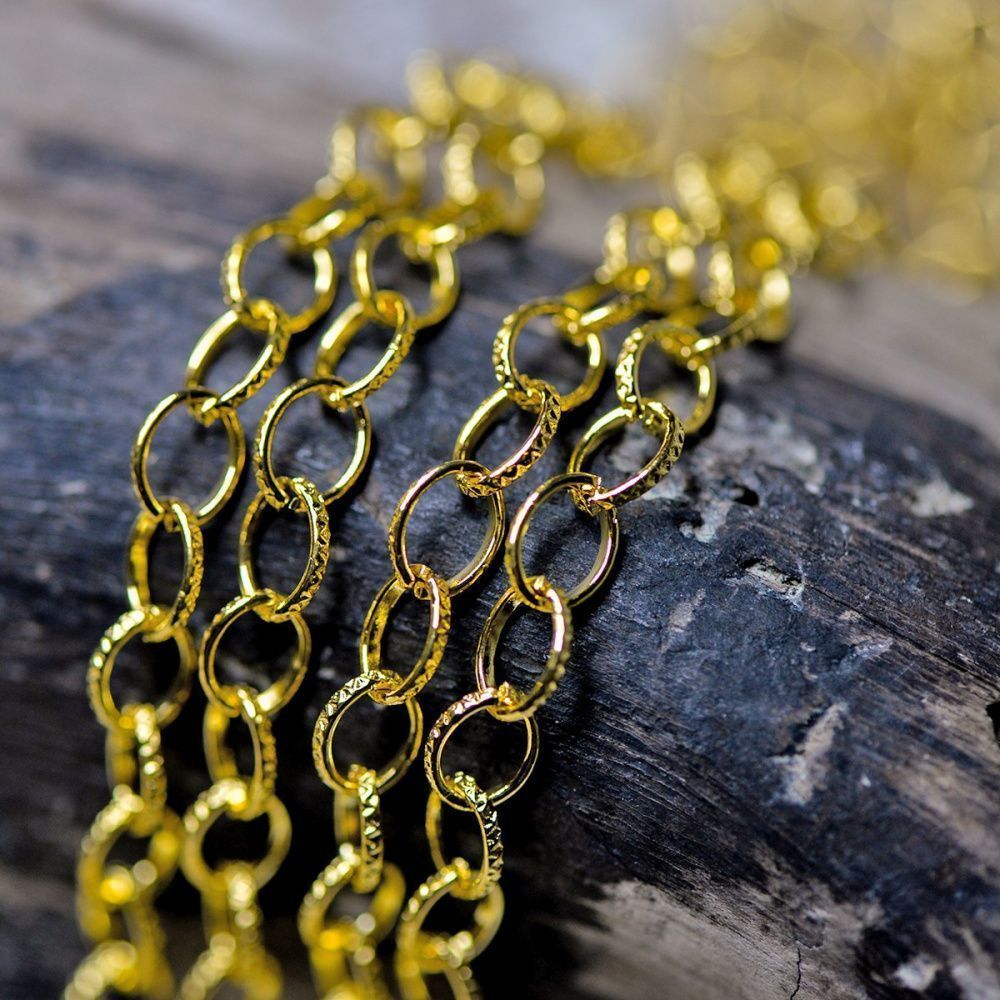 цепочка "даймонд", цвет золото, звено 8x6x1 мм