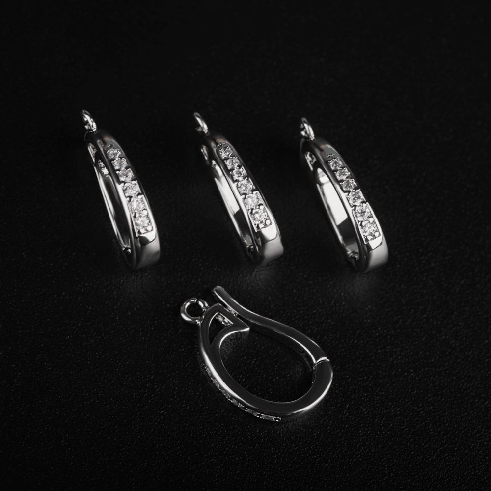 бейл "адель", покрытие платина/цирконий, 17x10x2.5 мм