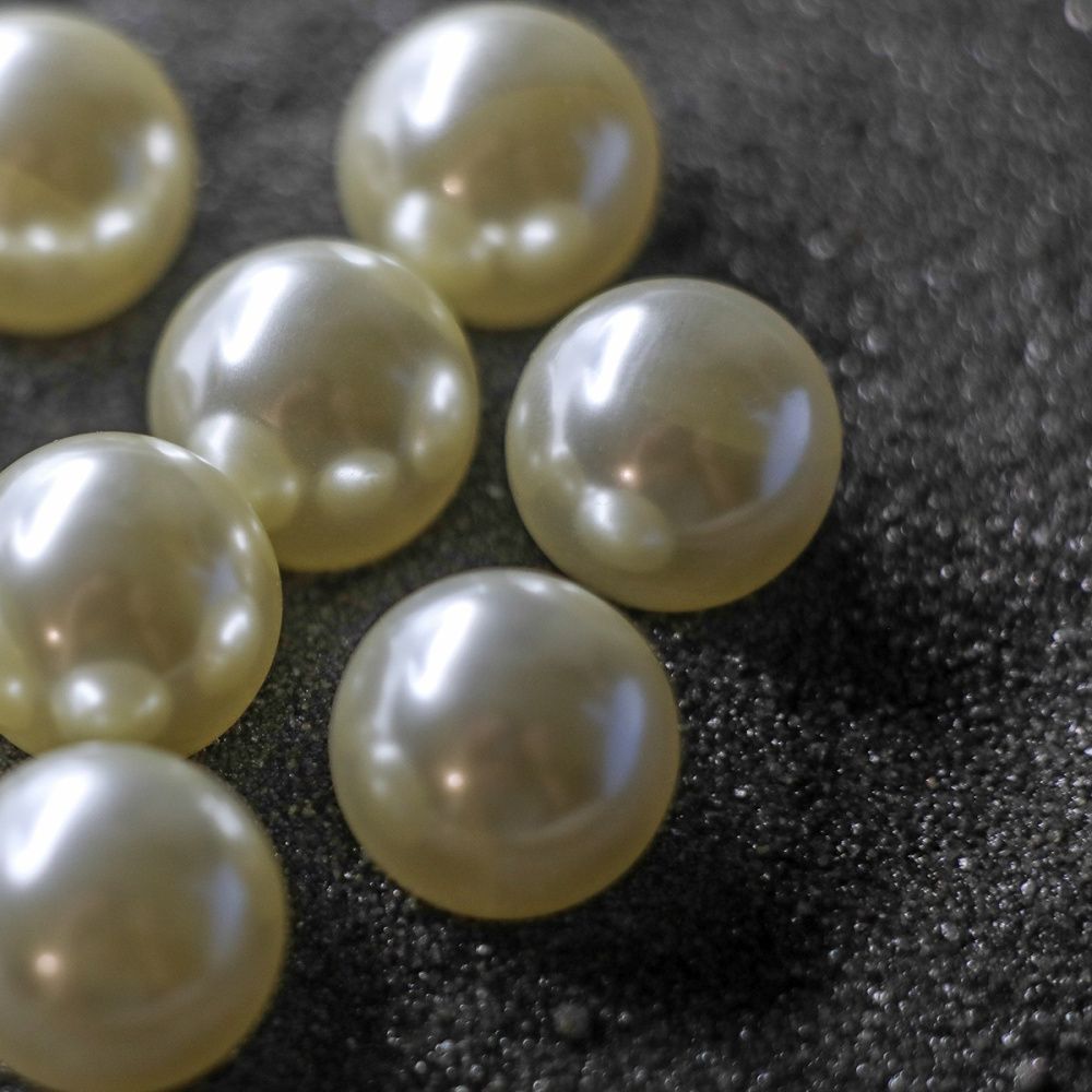 бусина, имитация жемчуга 14, акрил, цвет сливочный, 14 мм