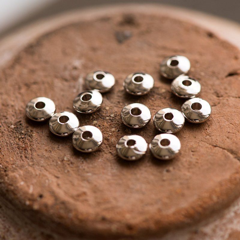 разделительная бусина "абакус", цвет платина,  5x2 мм