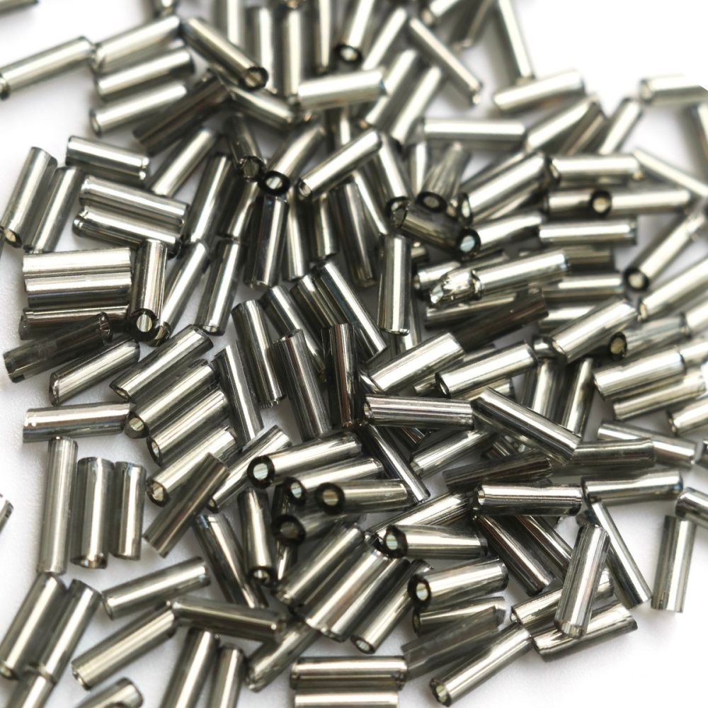 бисер "радуга", стеклярус, цвет графитово-серый/серебряный (уп 7 г)