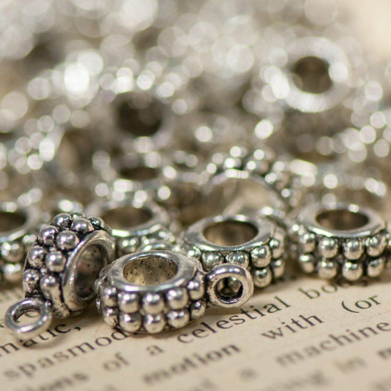 бейл "ежевика", цвет античное серебро,13x8x5 мм