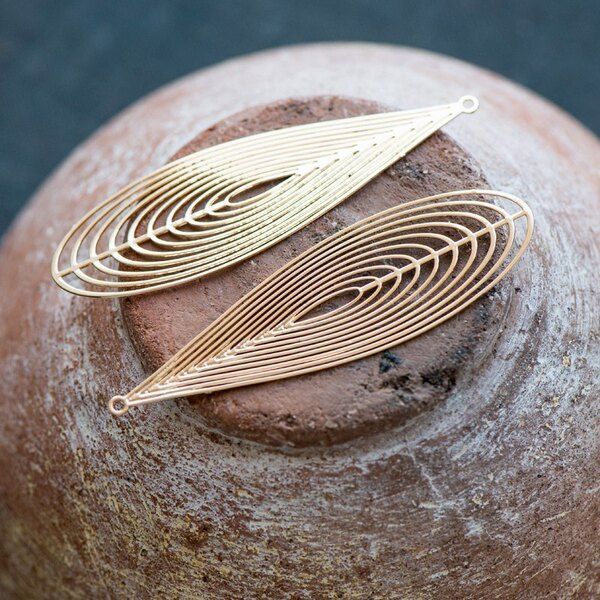 подвеска металлическая "ведель", цвет светлое золото, 55x16x0.3 мм