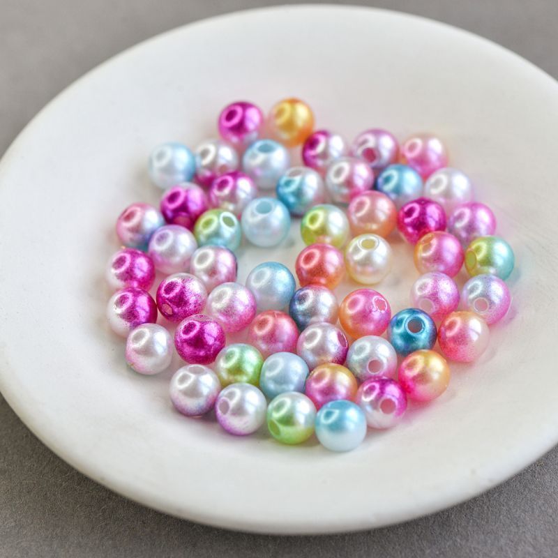 бусина, имитация жемчуга 8, акрил, радужный жемчуг, 8 мм