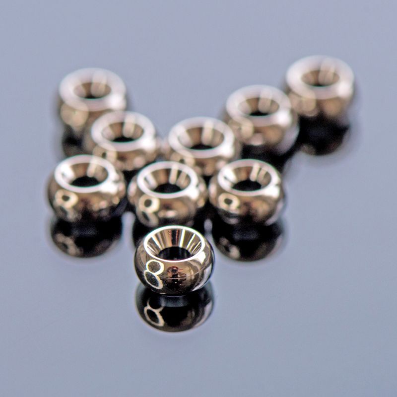 бусина-разделитель, металл "рондель", покрытие платина, 5x3 мм