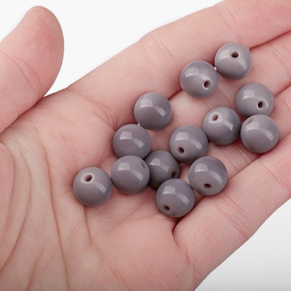 бусина, стекло 10, цвет увядшей розы, 10 мм