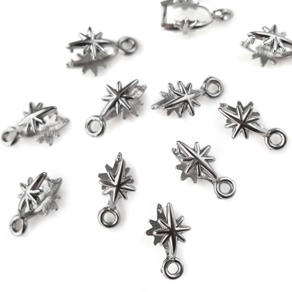 бейл "звезда", 304 stainless steel, цвет стальной, 13x6 мм