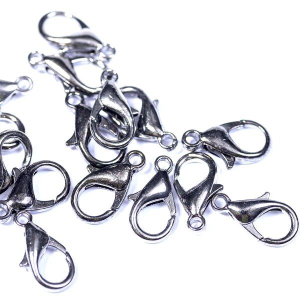 Замочки замочек-лобстер, цвет черный, 8х14 мм