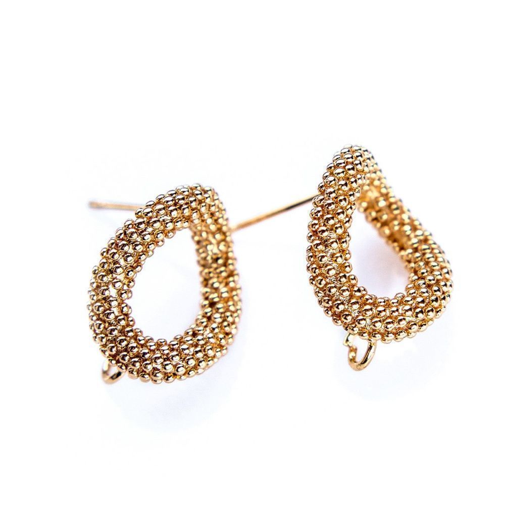 пуссеты "ориан", позолоченные, 17x13 мм