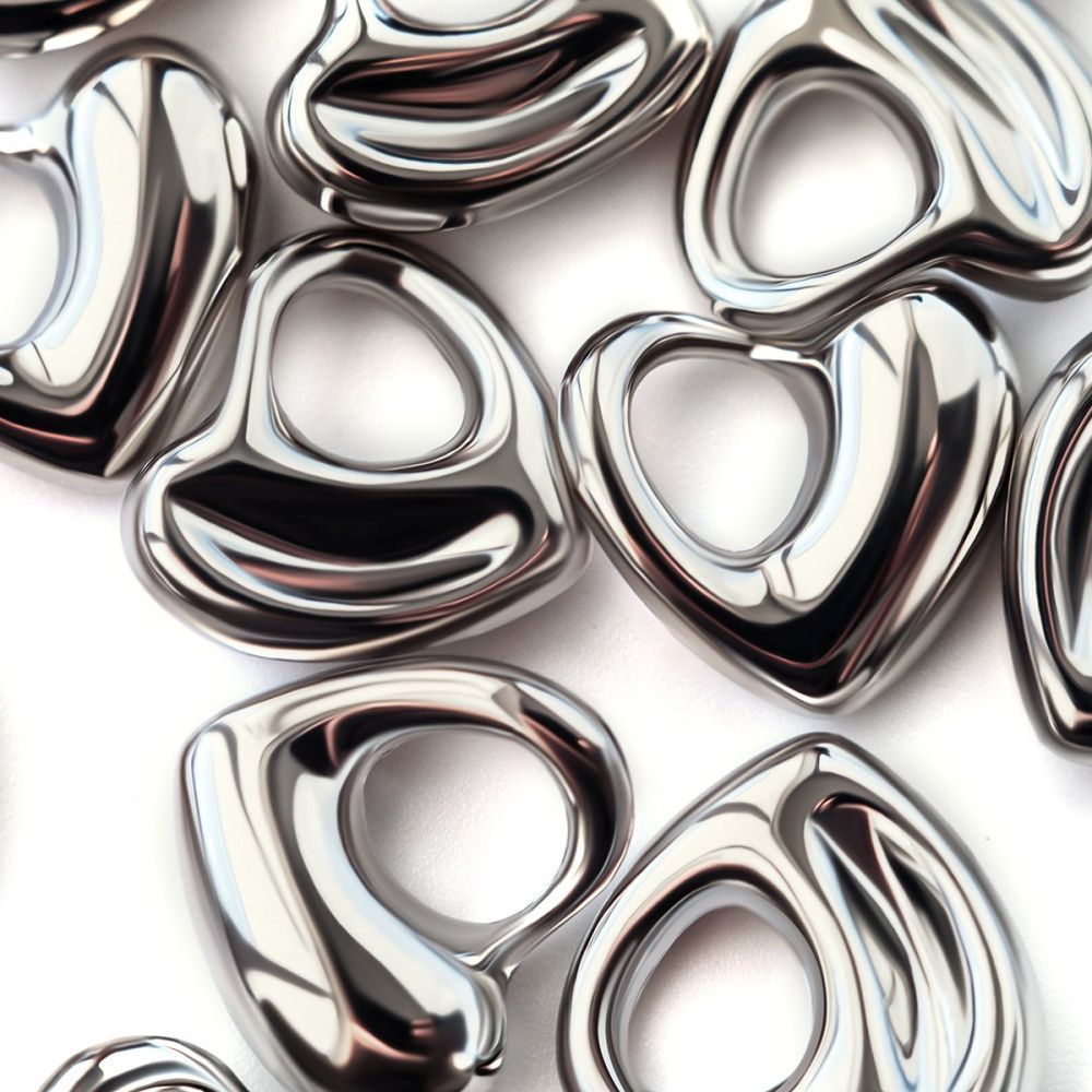 подвеска металл "харт", цвет платина, 16x17x5 мм