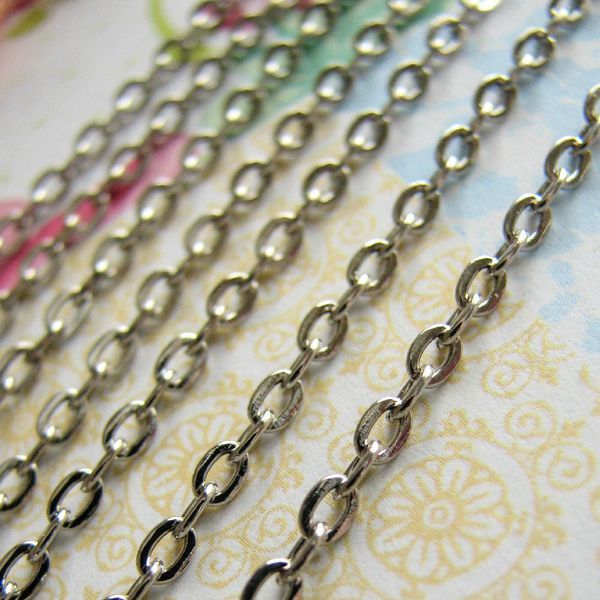 цепочка "овал", цвет серебро, звено 3х2х0.5 мм