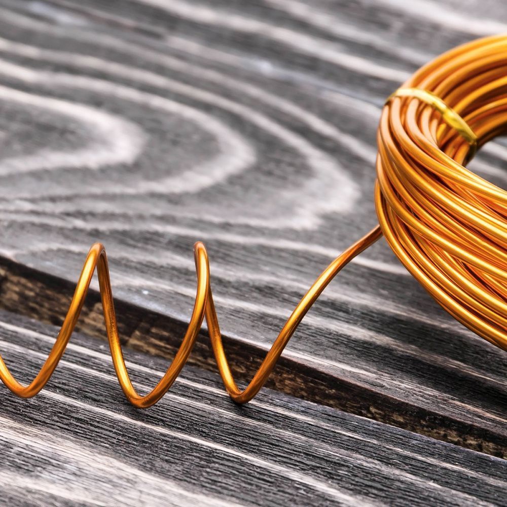 проволока алюминиевая, цвет красное золото, 2 мм, 10 м