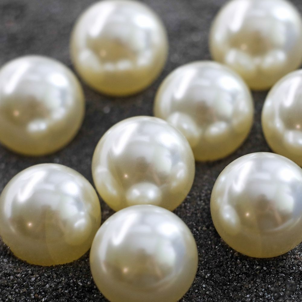 бусина, имитация жемчуга 14, акрил, цвет сливочный, 14 мм