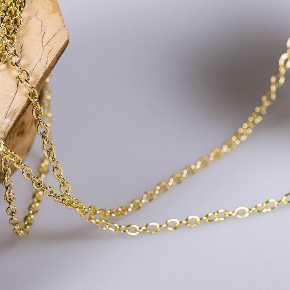 цепочка "кросс миди", цвет золото, звено 5,5x4x1 мм