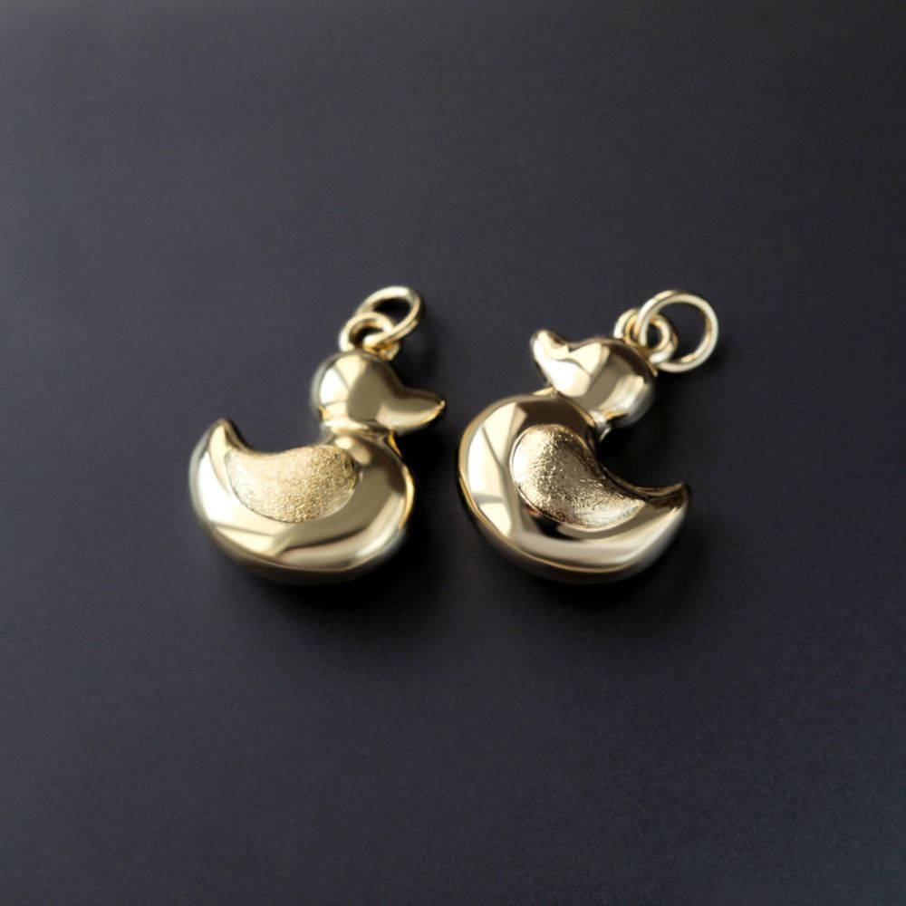 подвеска металл "резиновая уточка", позолота, 18x14x7 мм
