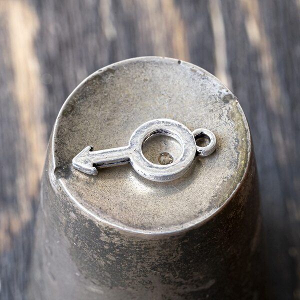 подвеска металлическая "марс", цвет античное серебро, 18x9x1.5 мм