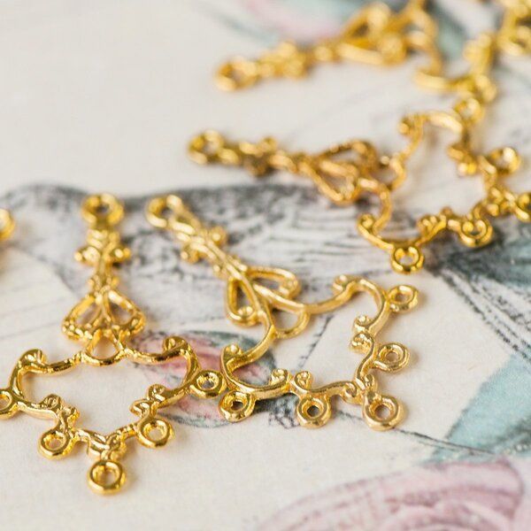 коннектор "канделябр", цвет золото, 23x37x1.5 мм