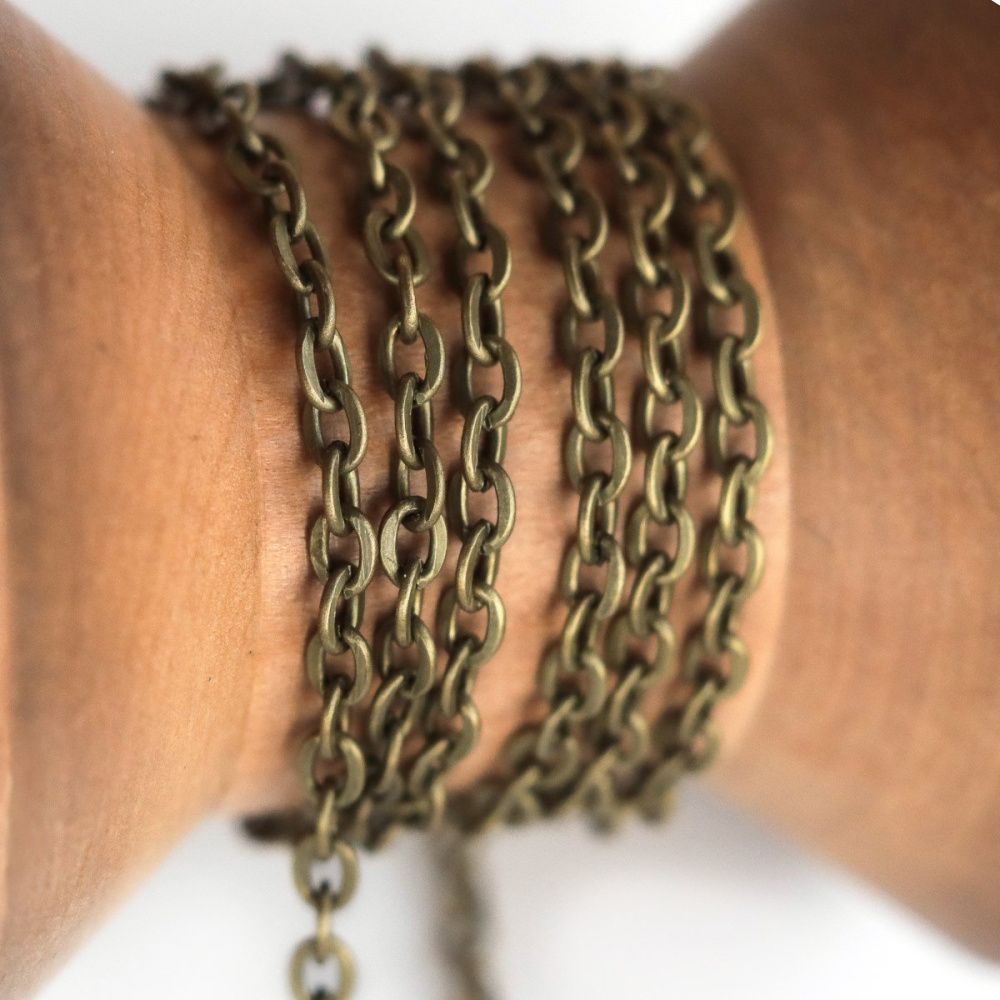 цепочка "овал", цвет античная бронза, звено 3х2х0.5 мм